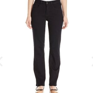 NYDJ Women's Petite Marilyn Straight Jeans, Black,